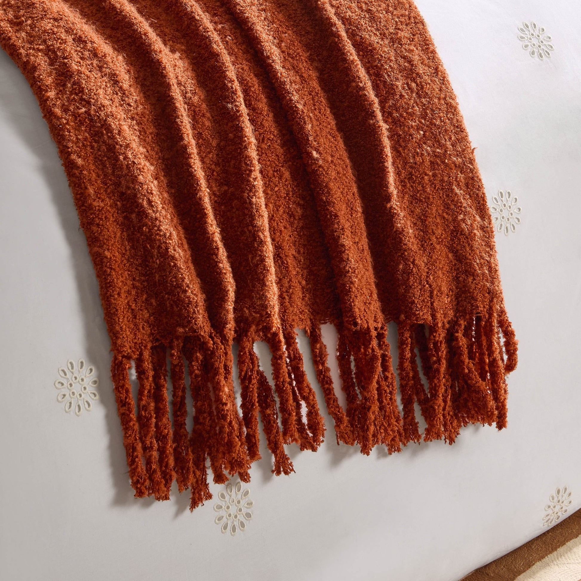 Mohair Style Throw - Burnt Orange - DUSK