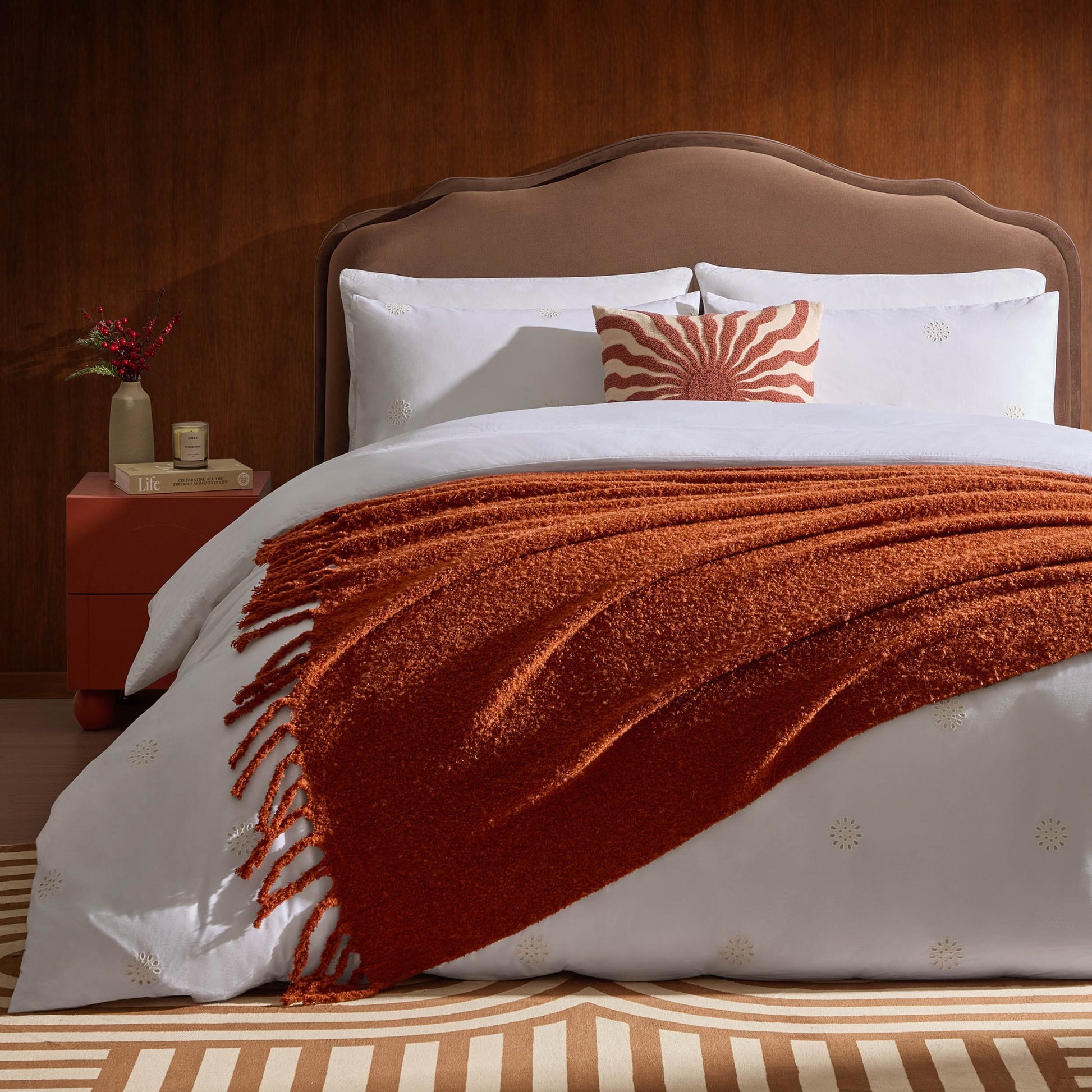 Mohair Style Throw - Burnt Orange - DUSK