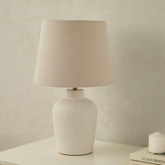 Mollie Ivory & Gold Ceramic Table Lamp - Ivory - DUSK