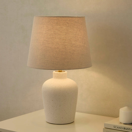 Mollie Ivory & Gold Ceramic Table Lamp - Ivory - DUSK