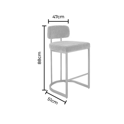 Molly Set of 2 Barstools - Chenille Olive - DUSK