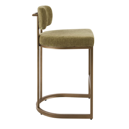 Molly Set of 2 Barstools - Chenille Olive - DUSK