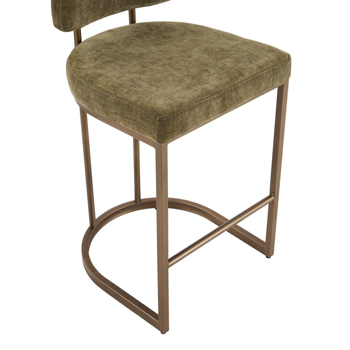 Molly Set of 2 Barstools - Chenille Olive - DUSK