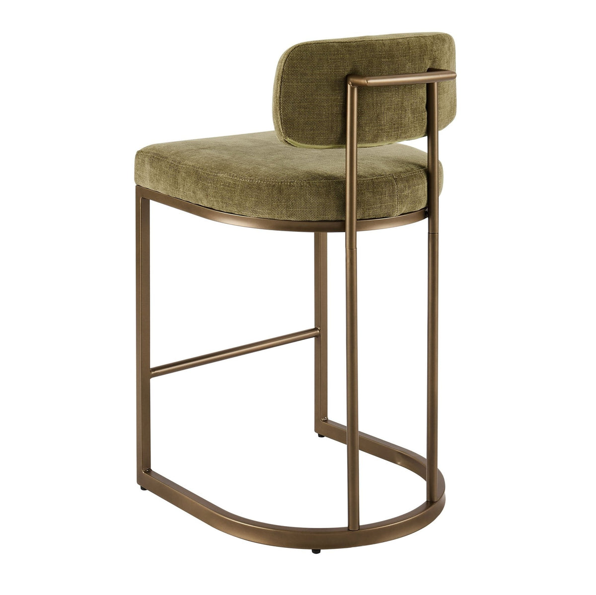 Molly Set of 2 Barstools - Chenille Olive - DUSK