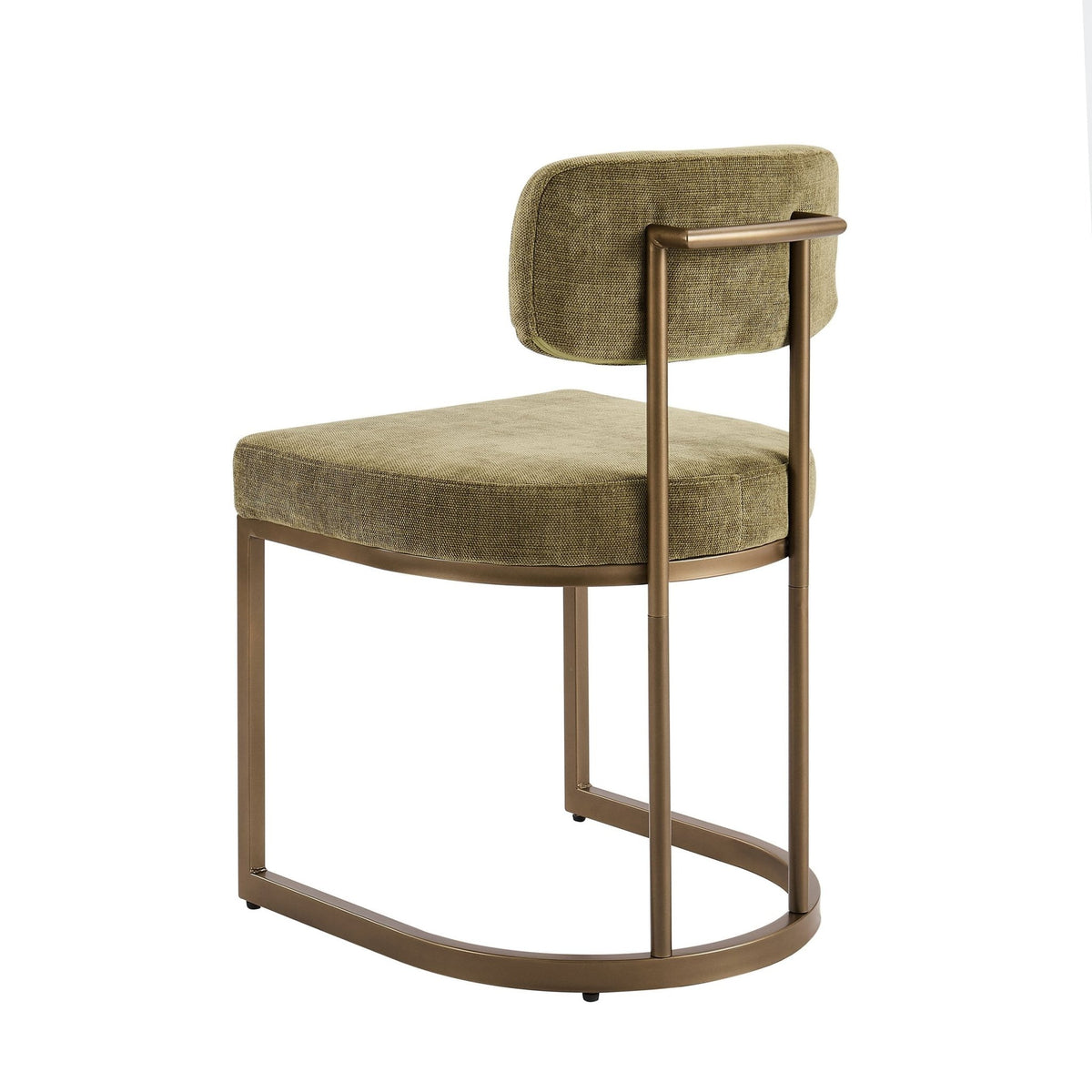 Molly Set of 2 Dining Chairs - Chenille Olive - DUSK