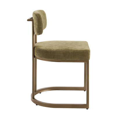 Molly Set of 2 Dining Chairs - Chenille Olive - DUSK