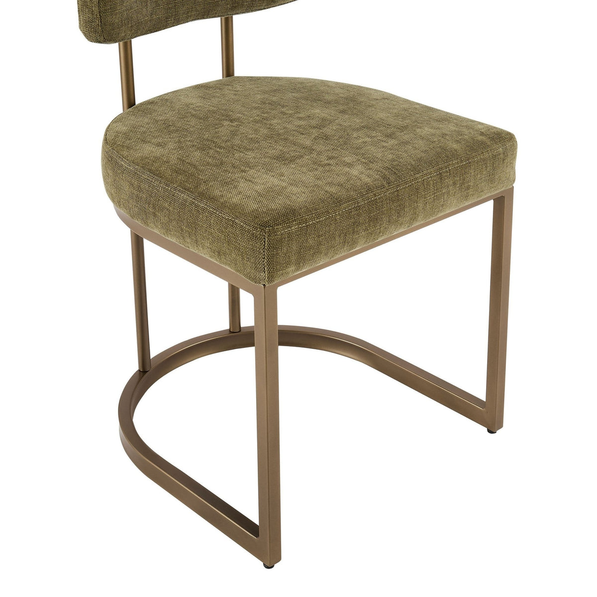 Molly Set of 2 Dining Chairs - Chenille Olive - DUSK