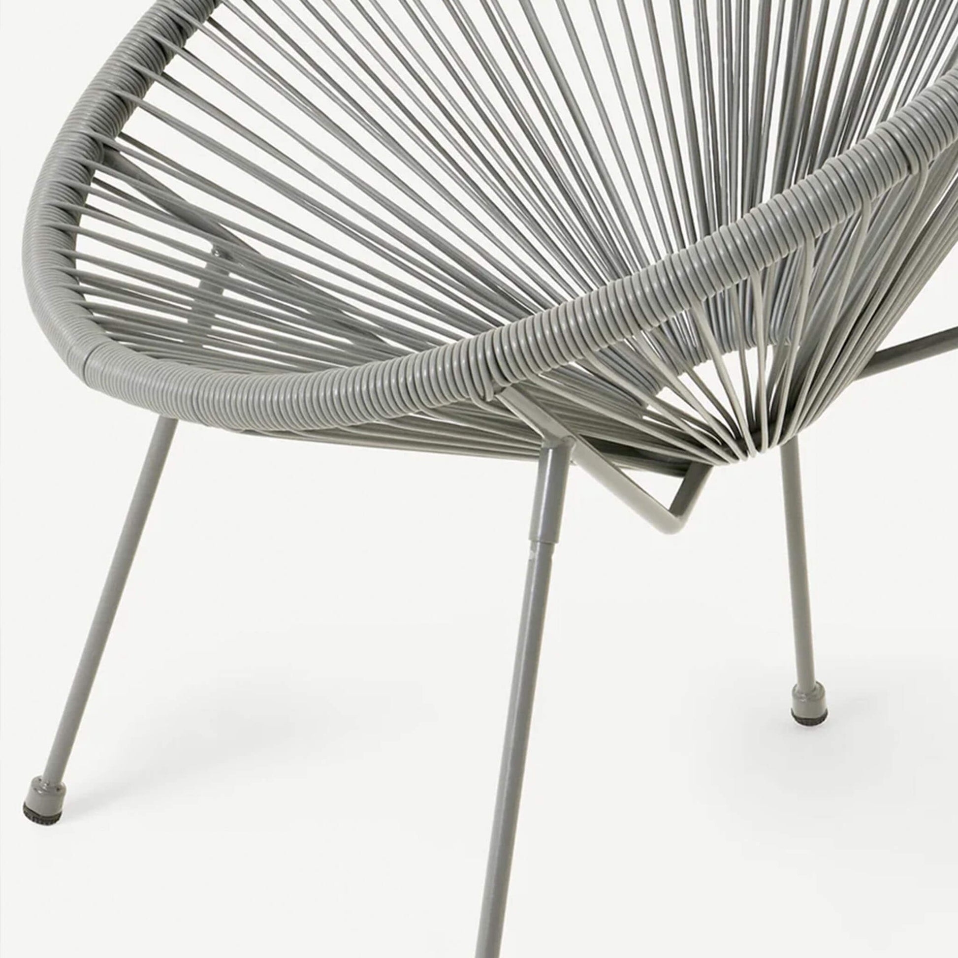 Monaco Outdoor 2 Seater Egg Chair Bistro Set - Grey - DUSK
