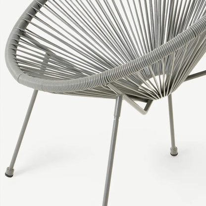 Monaco Outdoor 2 Seater Egg Chair Bistro Set - Grey - DUSK