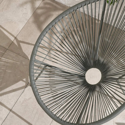 Monaco Outdoor 2 Seater Egg Chair Bistro Set - Grey - DUSK