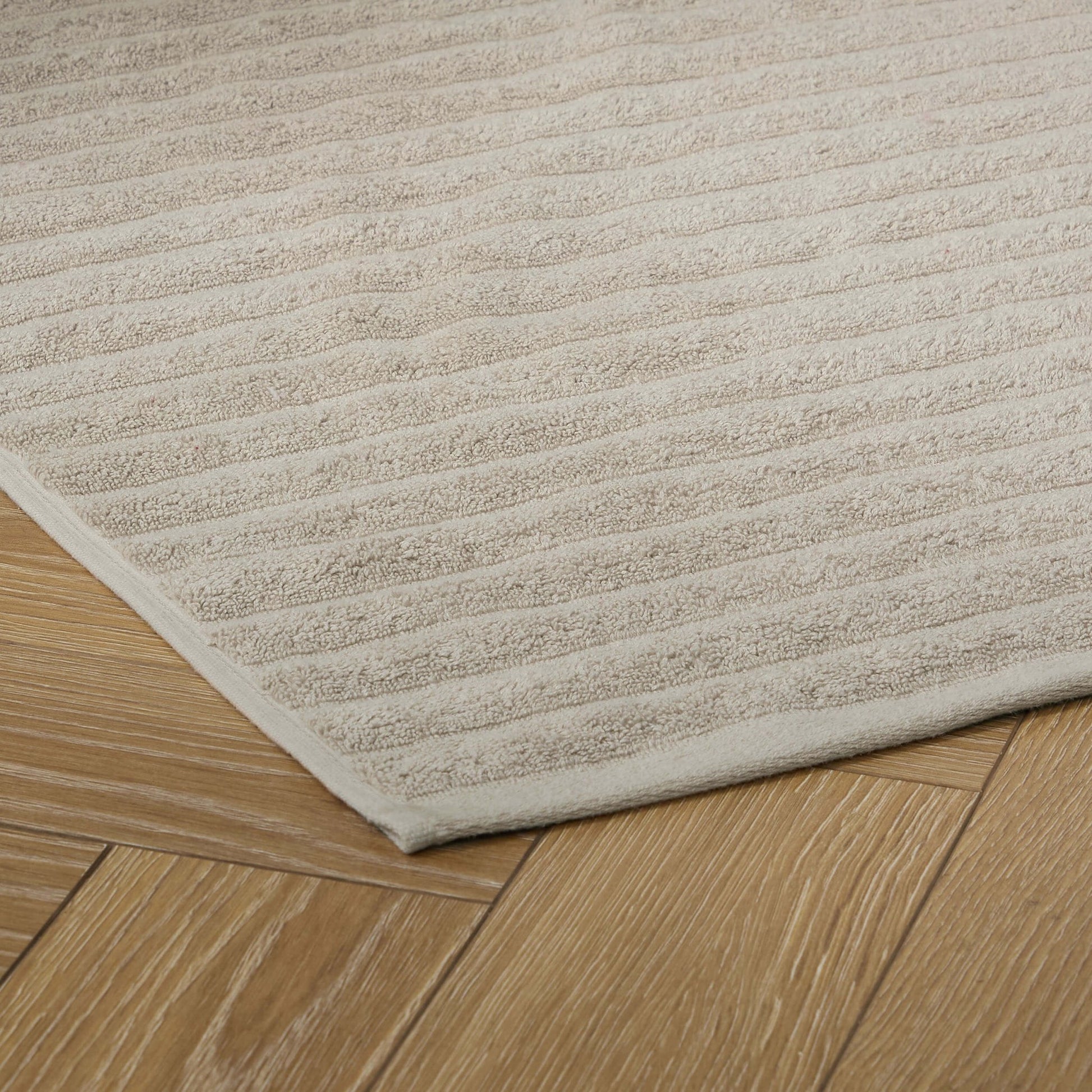 Monaco Plush Ribbed Cotton Bath Mat - Mushroom - DUSK
