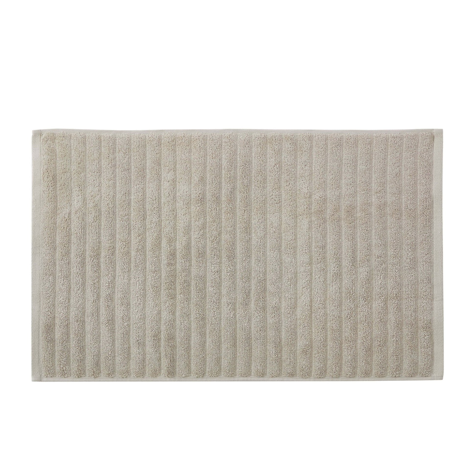 Monaco Plush Ribbed Cotton Bath Mat - Mushroom - DUSK
