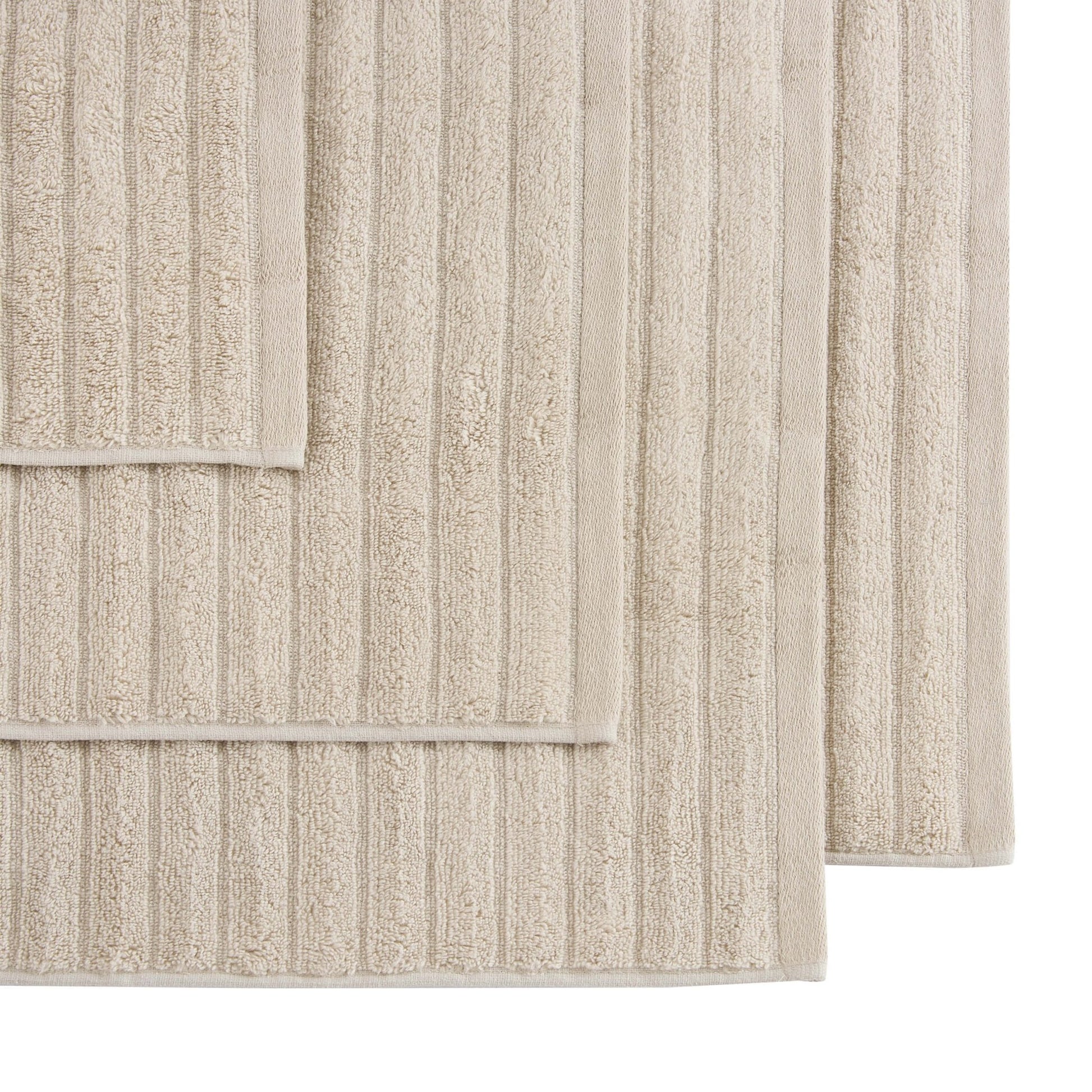Monaco Plush Ribbed Cotton Towel Collection - Mushroom - DUSK