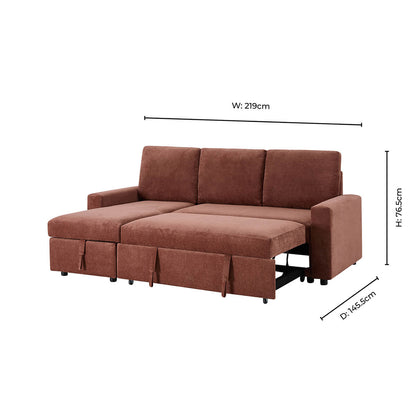 Monroe Sofa Bed - Chenille Dark Rust - DUSK