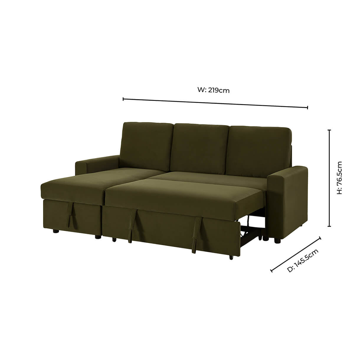 Monroe Sofa Bed - Muted Moss - DUSK