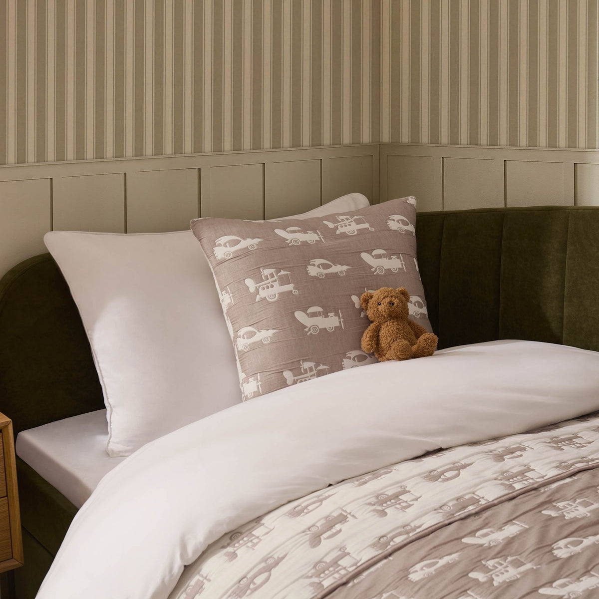 Morgan Transport Matelasse Cushion and Bedspread Set - Taupe - DUSK
