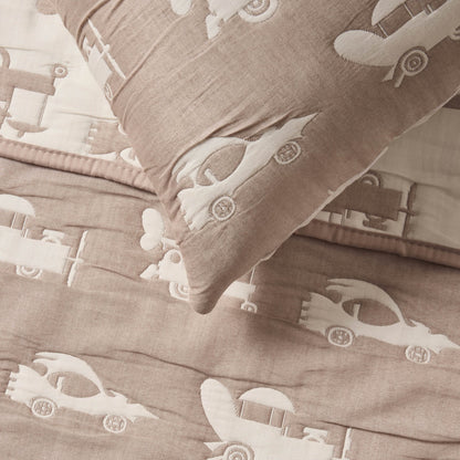 Morgan Transport Matelasse Cushion and Bedspread Set - Taupe - DUSK