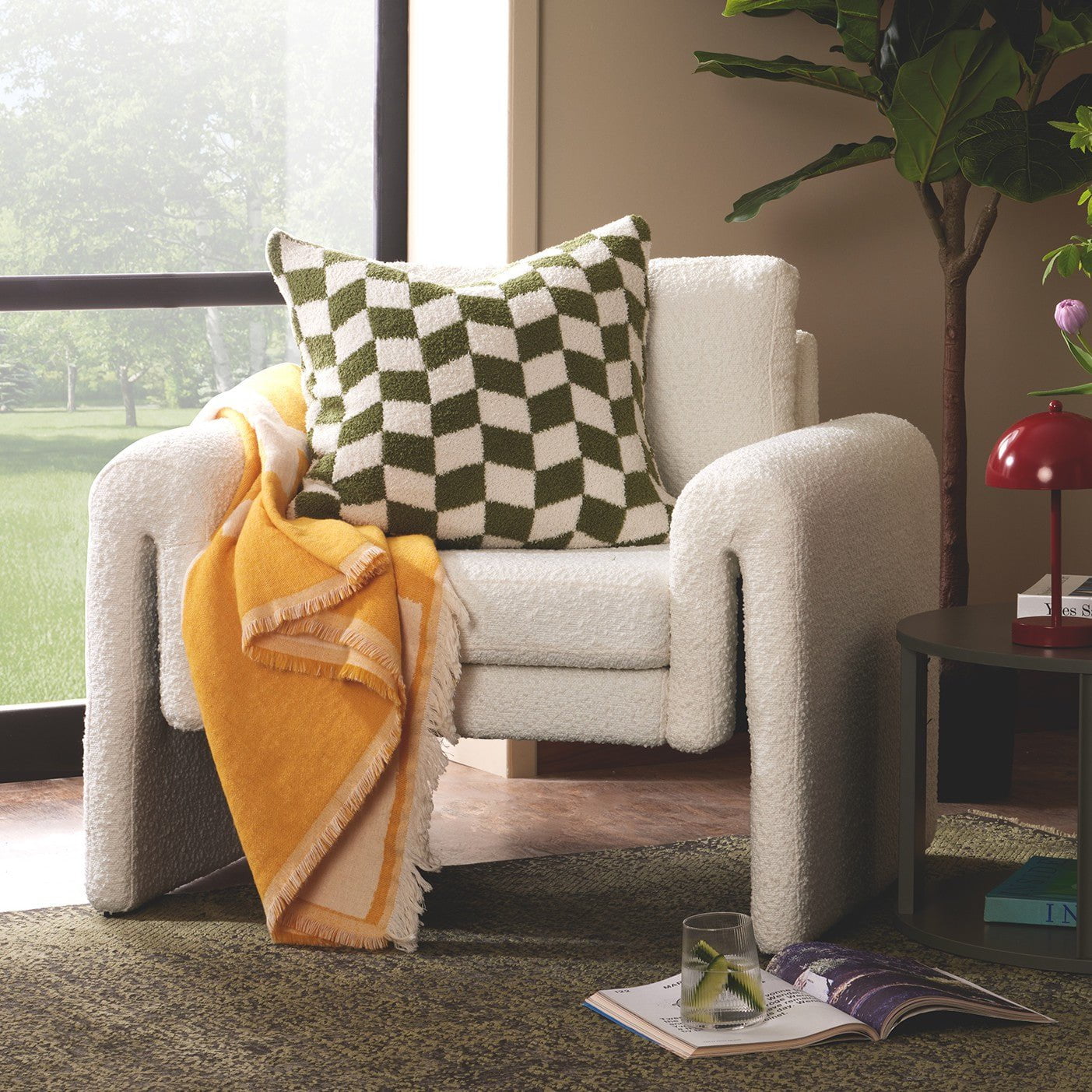 Motif Abstract Sofa Throw - Yellow - DUSK