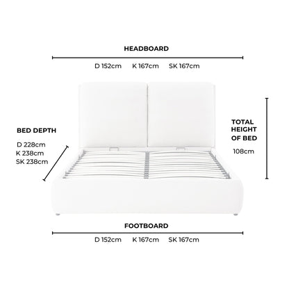 Murcia Ottoman Storage Bed - Chenille Oatmeal - DUSK