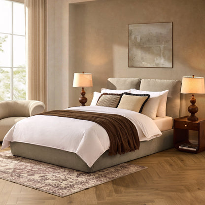 Murcia Ottoman Storage Bed - Chenille Oatmeal - DUSK