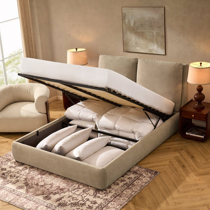 Murcia Ottoman Storage Bed - Chenille Oatmeal - DUSK