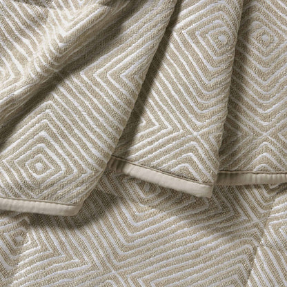 Nairobi Geo Chenille Stitch Quilt Bedspread - Taupe/White - DUSK