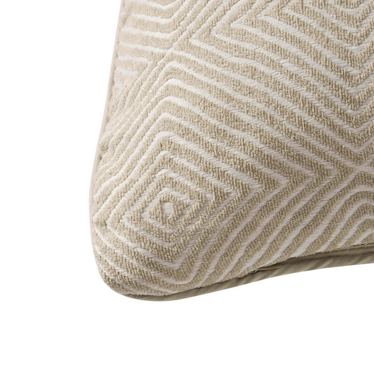 Nairobi Geo Chenille Stitch Quilt Cushion Cover - Taupe/White - DUSK