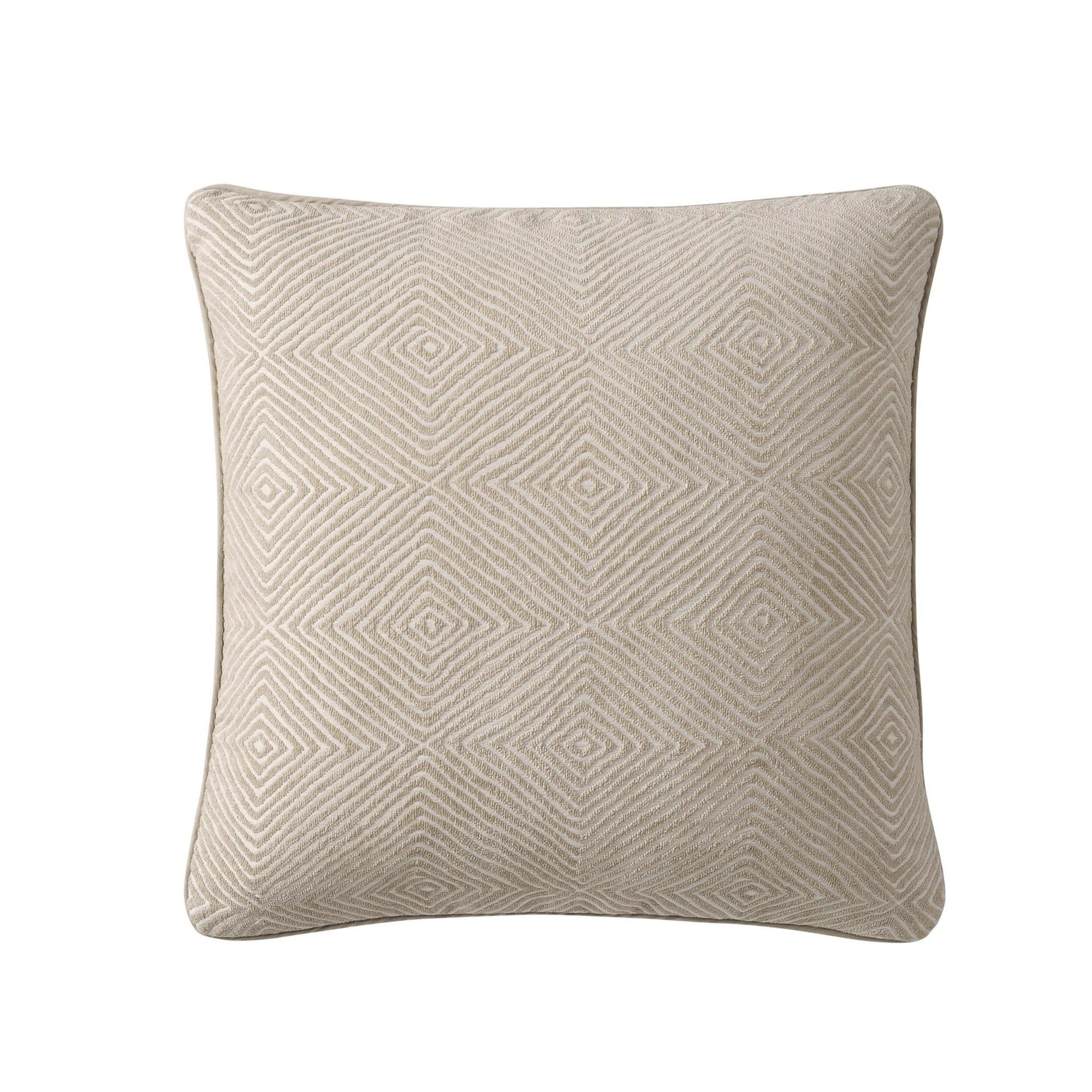Nairobi Geo Chenille Stitch Quilt Cushion Cover - Taupe/White - DUSK