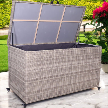 Natural Weave Cushion Storage Box 510L - Beige - DUSK