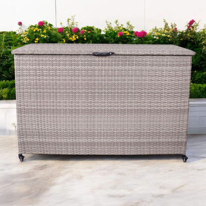 Natural Weave Cushion Storage Box 510L - Beige - DUSK