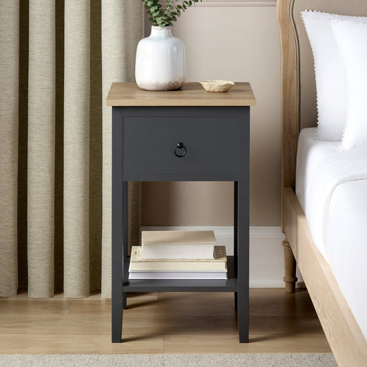 Nell 1 Drawer Nightstand - Charcoal - DUSK