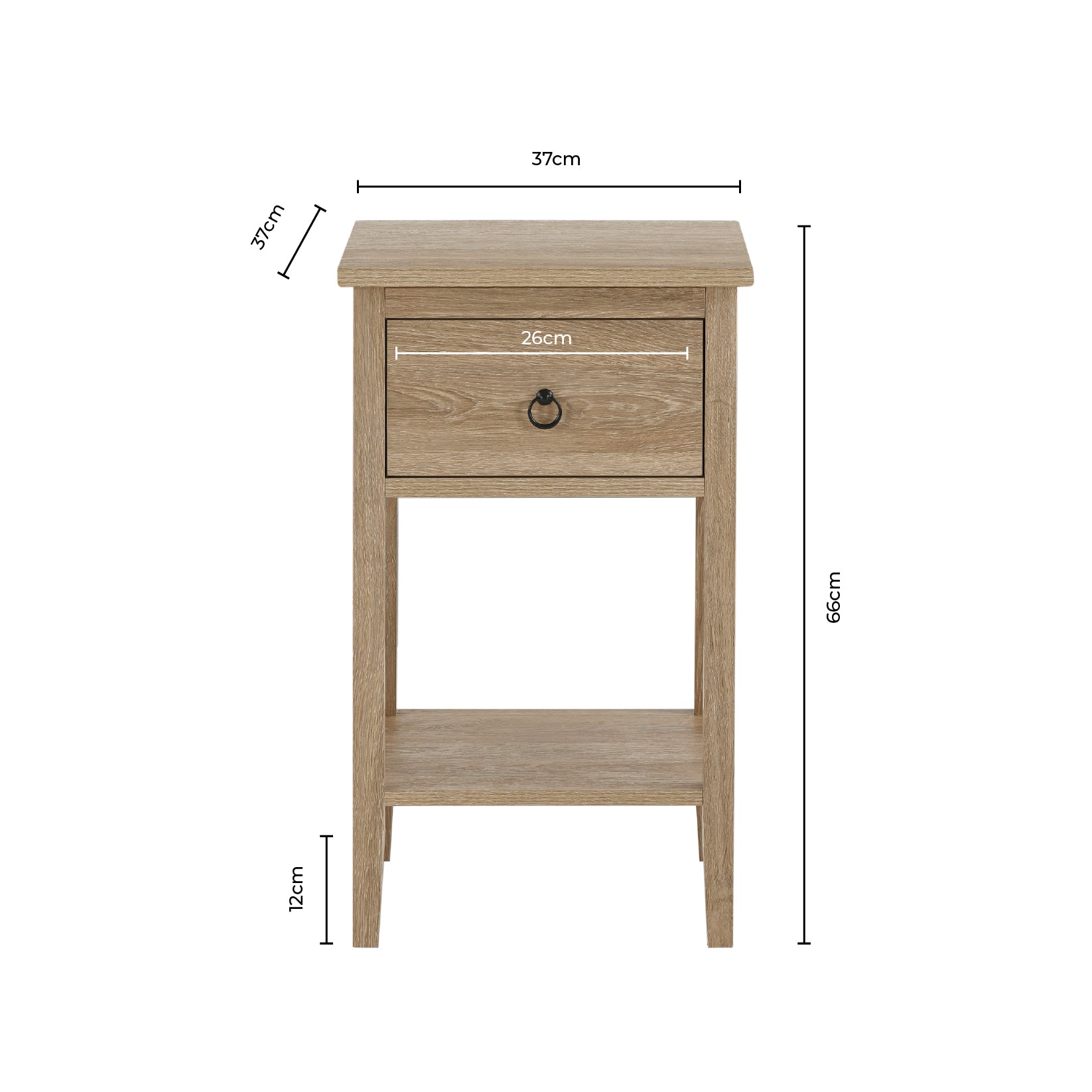 Nell 1 Drawer Nightstand - Cream - DUSK