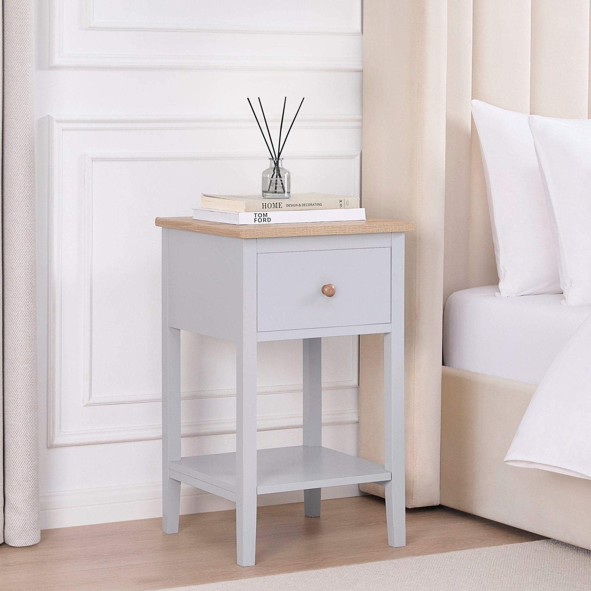 Nell 1 Drawer Nightstand - Grey - DUSK