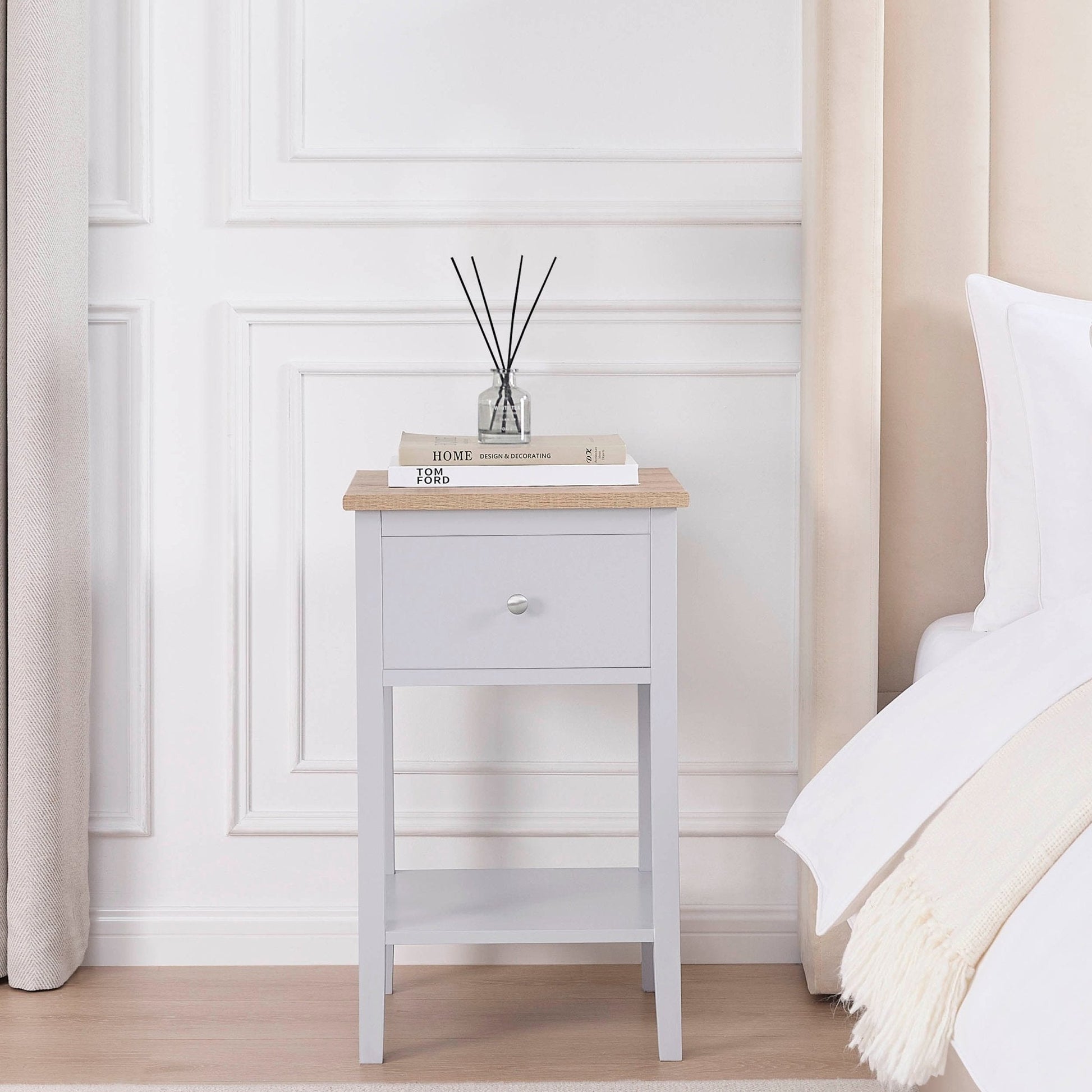 Nell 1 Drawer Nightstand - Grey - DUSK