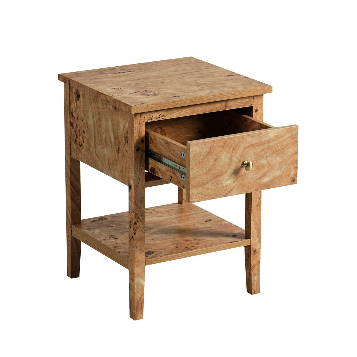 Nell 1 Drawer Nightstand - Light Burl - DUSK