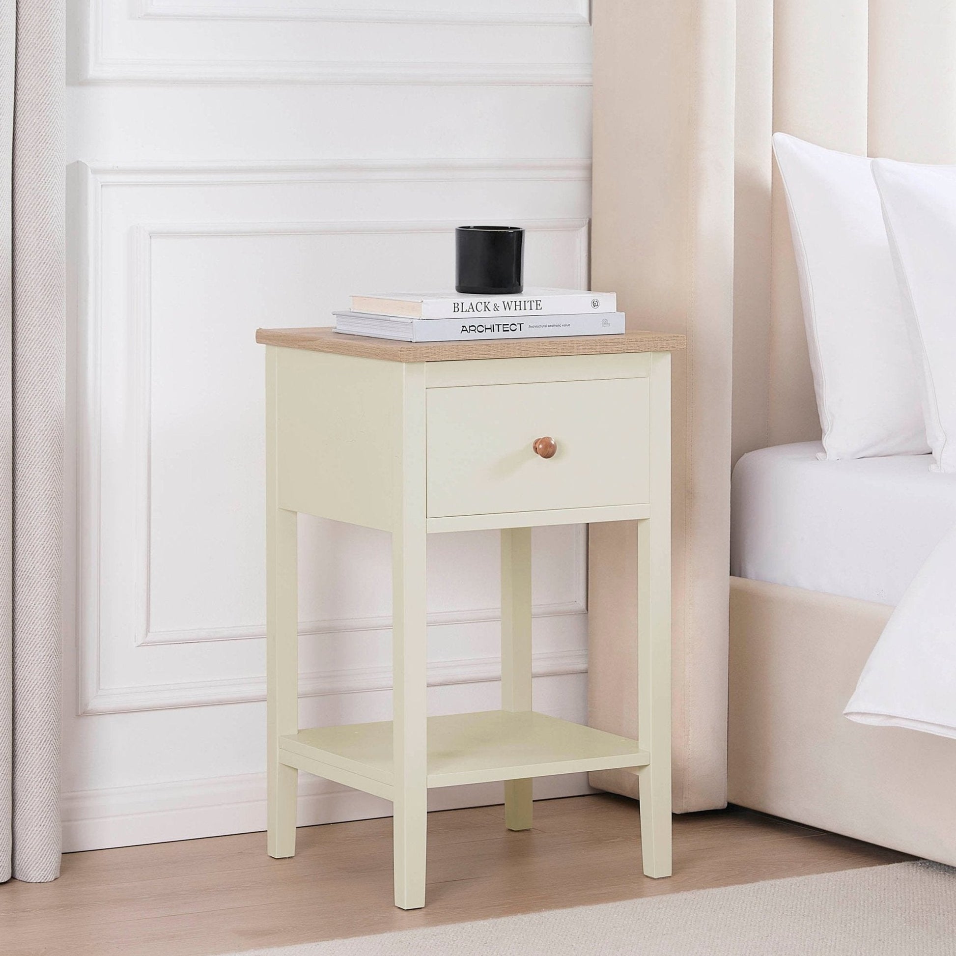 Nell 1 Drawer Nightstand - Stone - DUSK