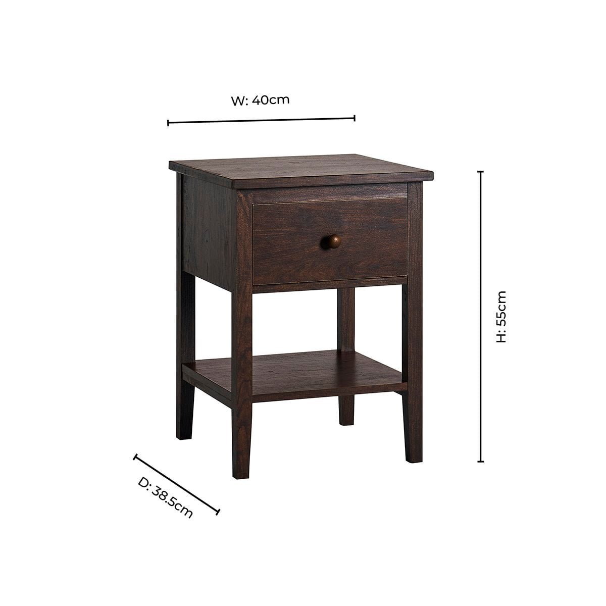 Nell 1 Drawer Nightstand - Walnut - DUSK