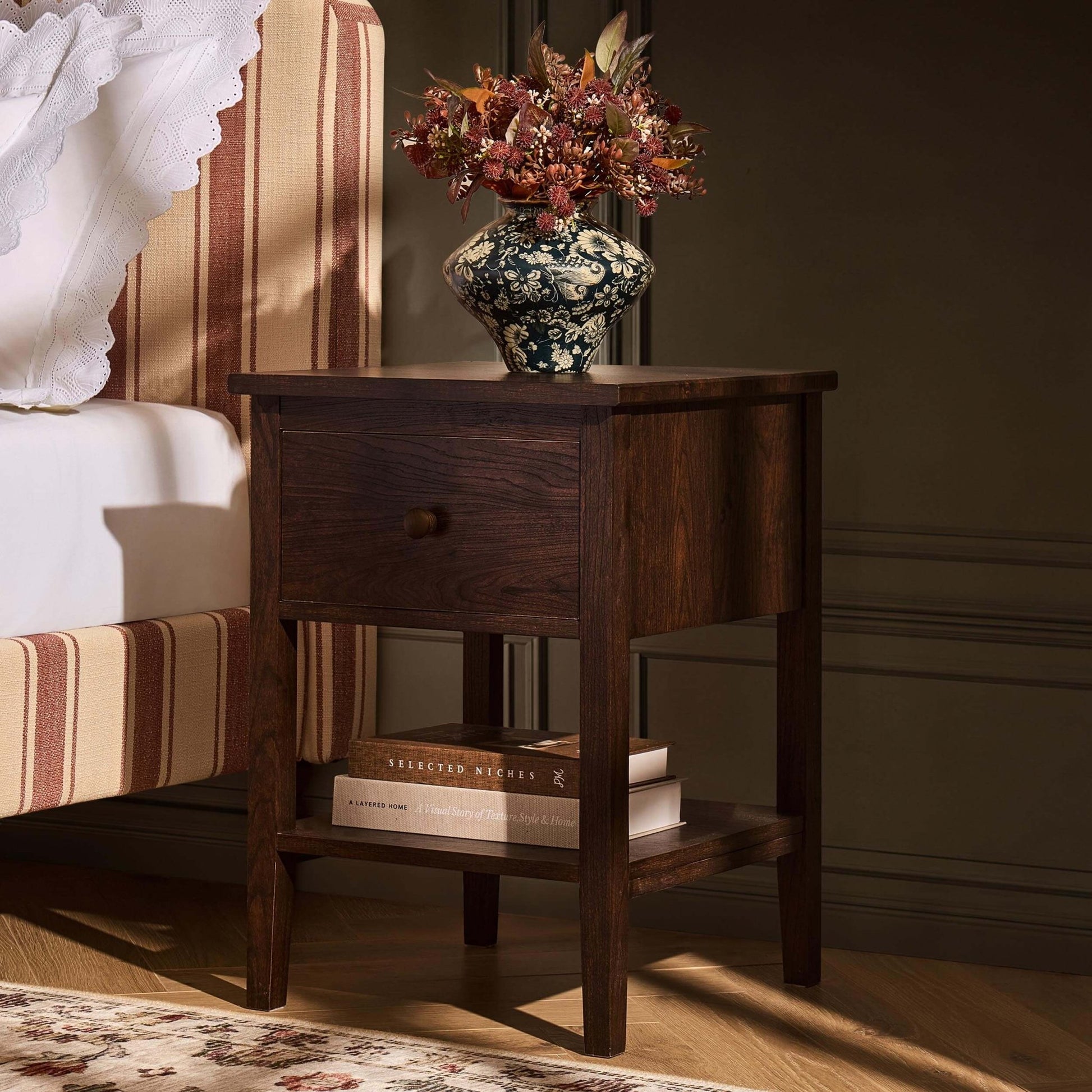 Nell 1 Drawer Nightstand - Walnut - DUSK