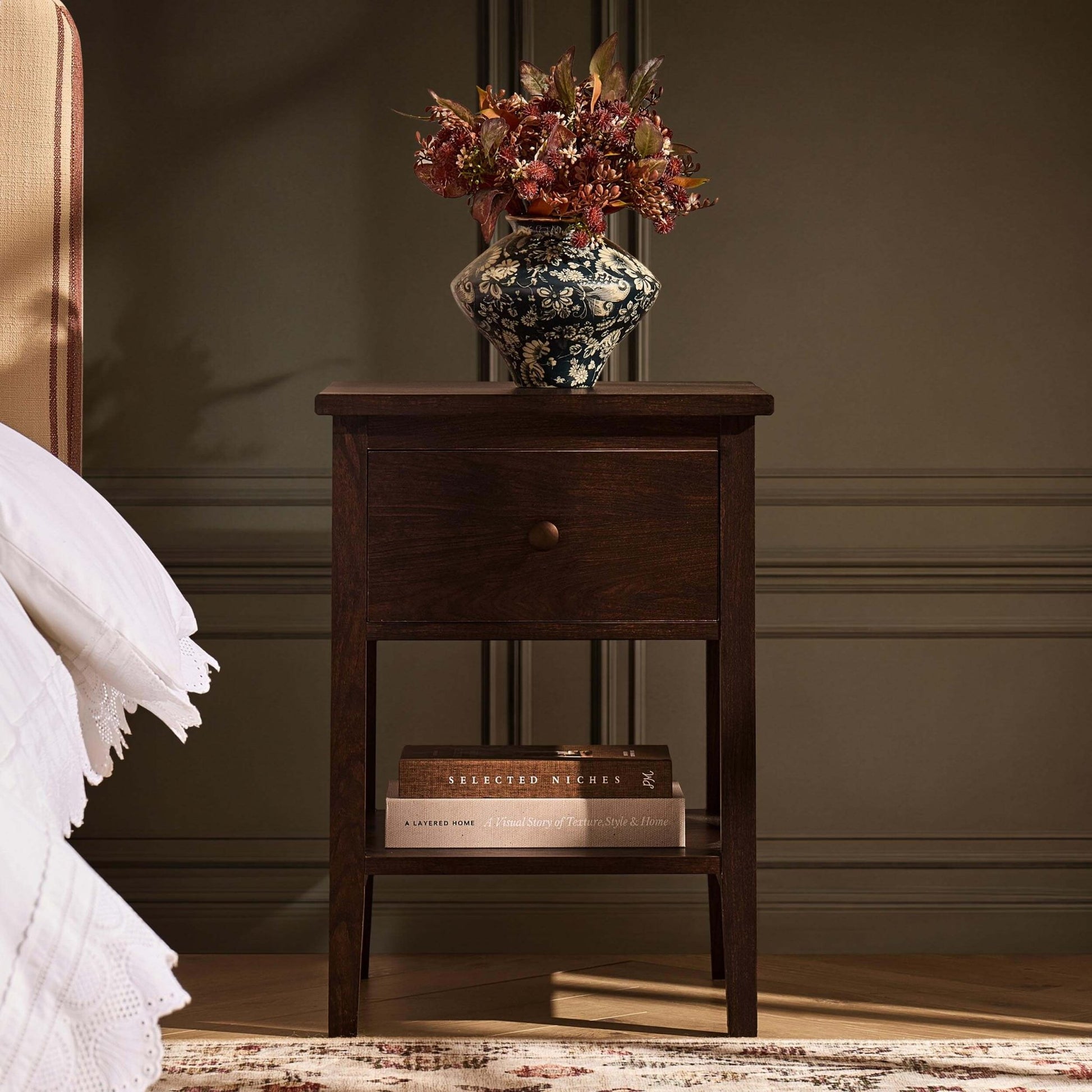 Nell 1 Drawer Nightstand - Walnut - DUSK