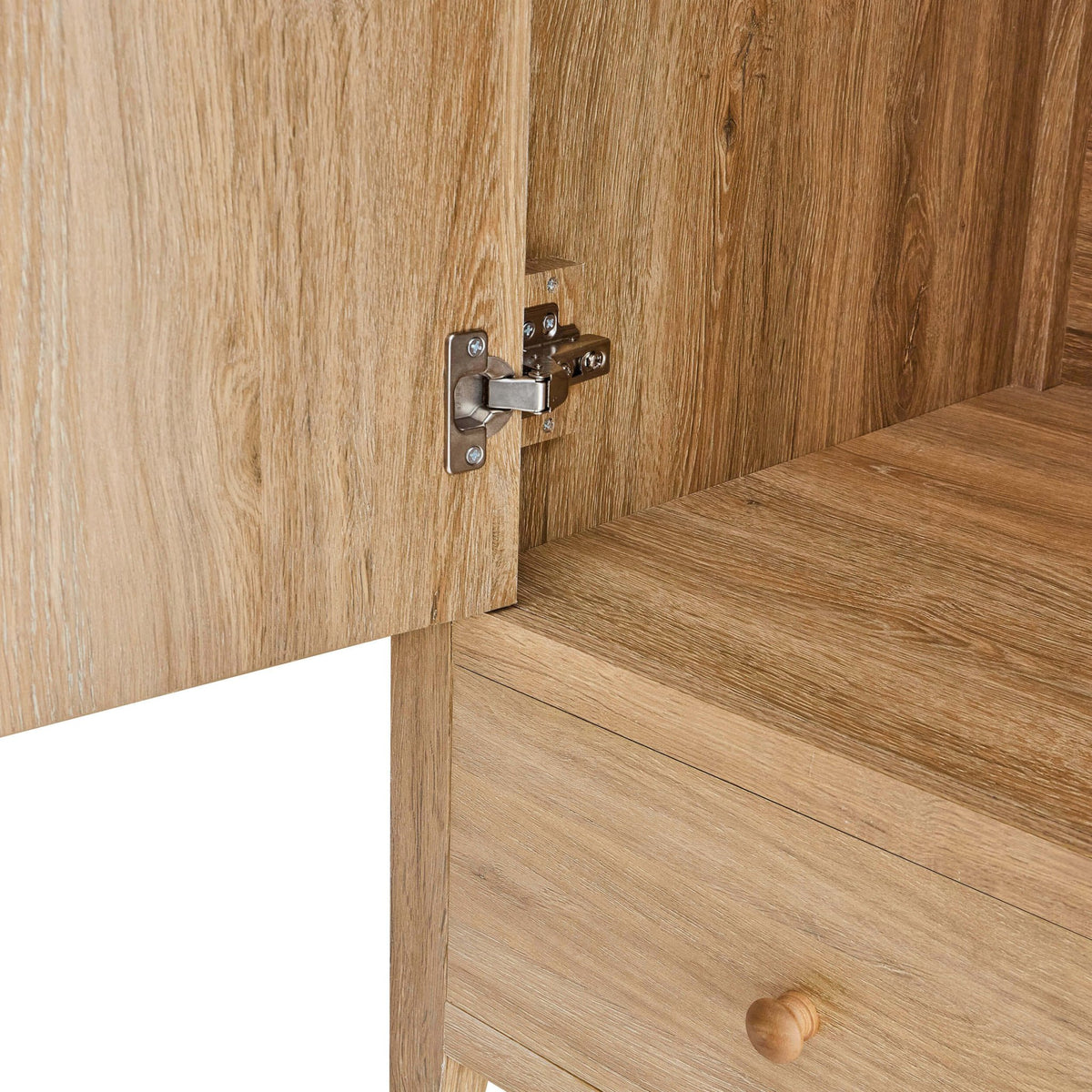 Nell 2 Door Wardrobe with Drawer - Light Wood - DUSK