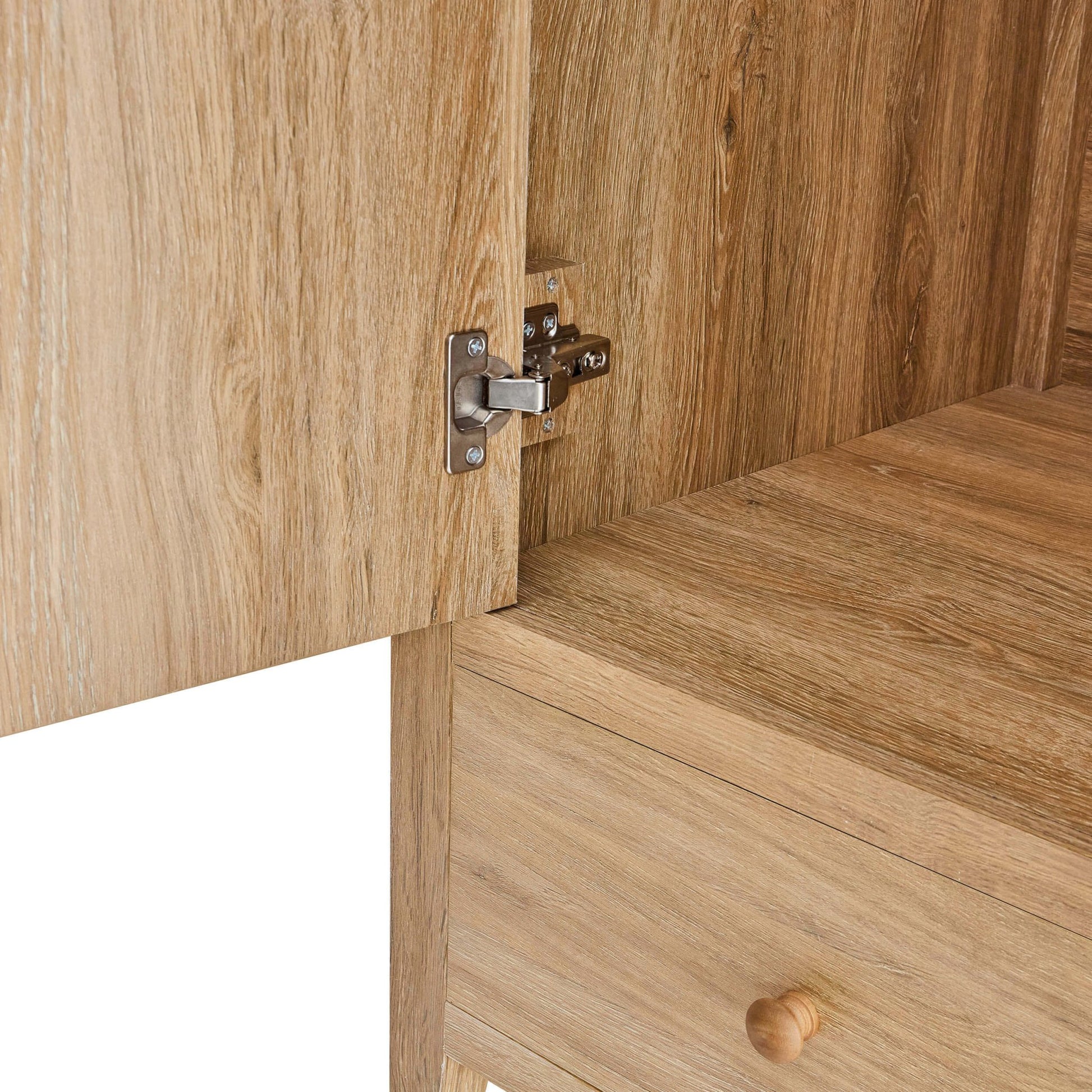 Nell 2 Door Wardrobe with Drawer - Light Wood - DUSK