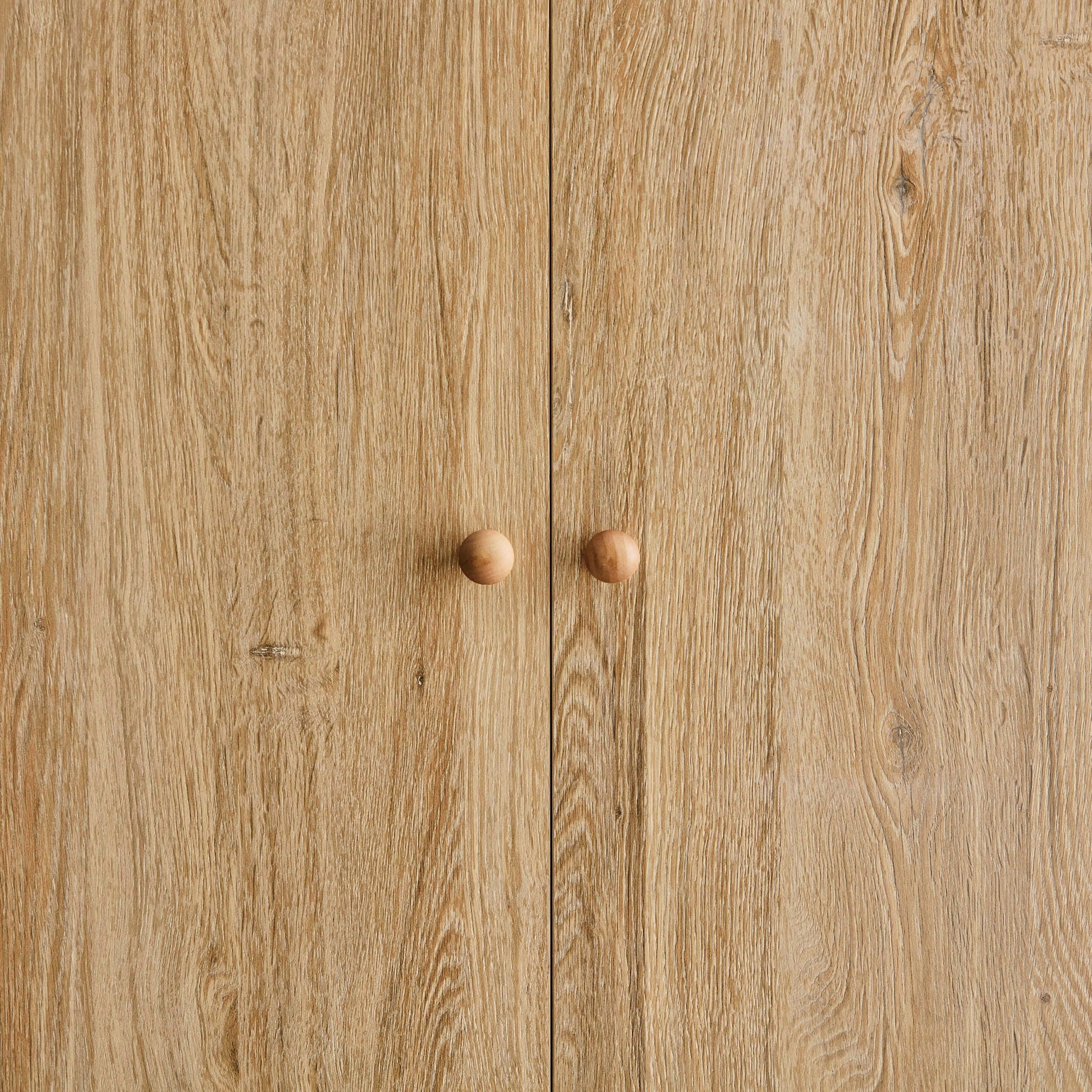 Nell 2 Door Wardrobe with Drawer - Light Wood - DUSK