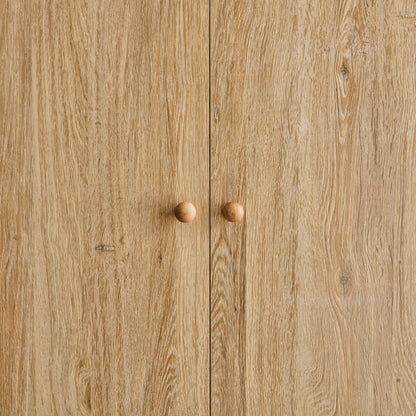 Nell 2 Door Wardrobe with Drawer - Light Wood - DUSK