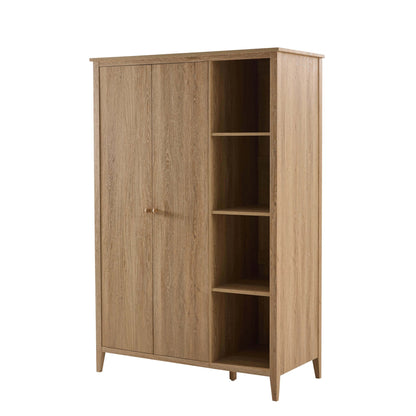 Nell 2 Door Wardrobe with Open Shelves - Light Wood - DUSK