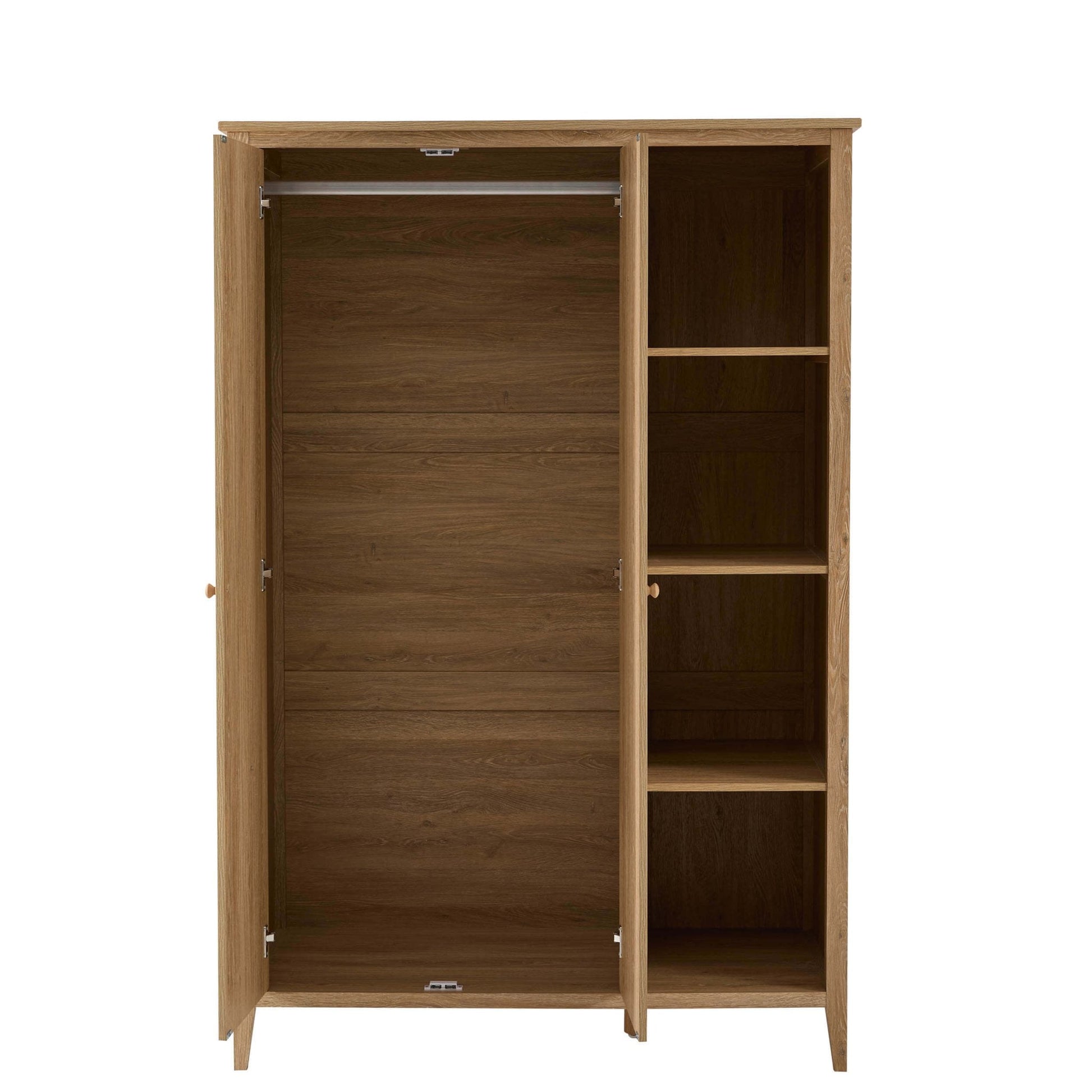 Nell 2 Door Wardrobe with Open Shelves - Light Wood - DUSK