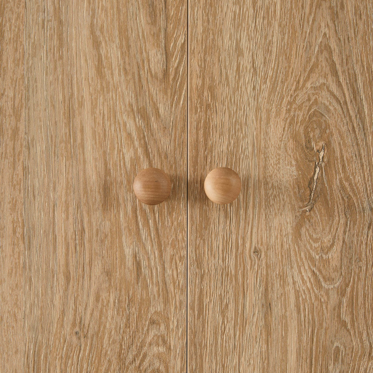 Nell 2 Door Wardrobe with Open Shelves - Light Wood - DUSK