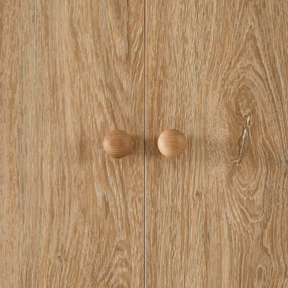 Nell 2 Door Wardrobe with Open Shelves - Light Wood - DUSK