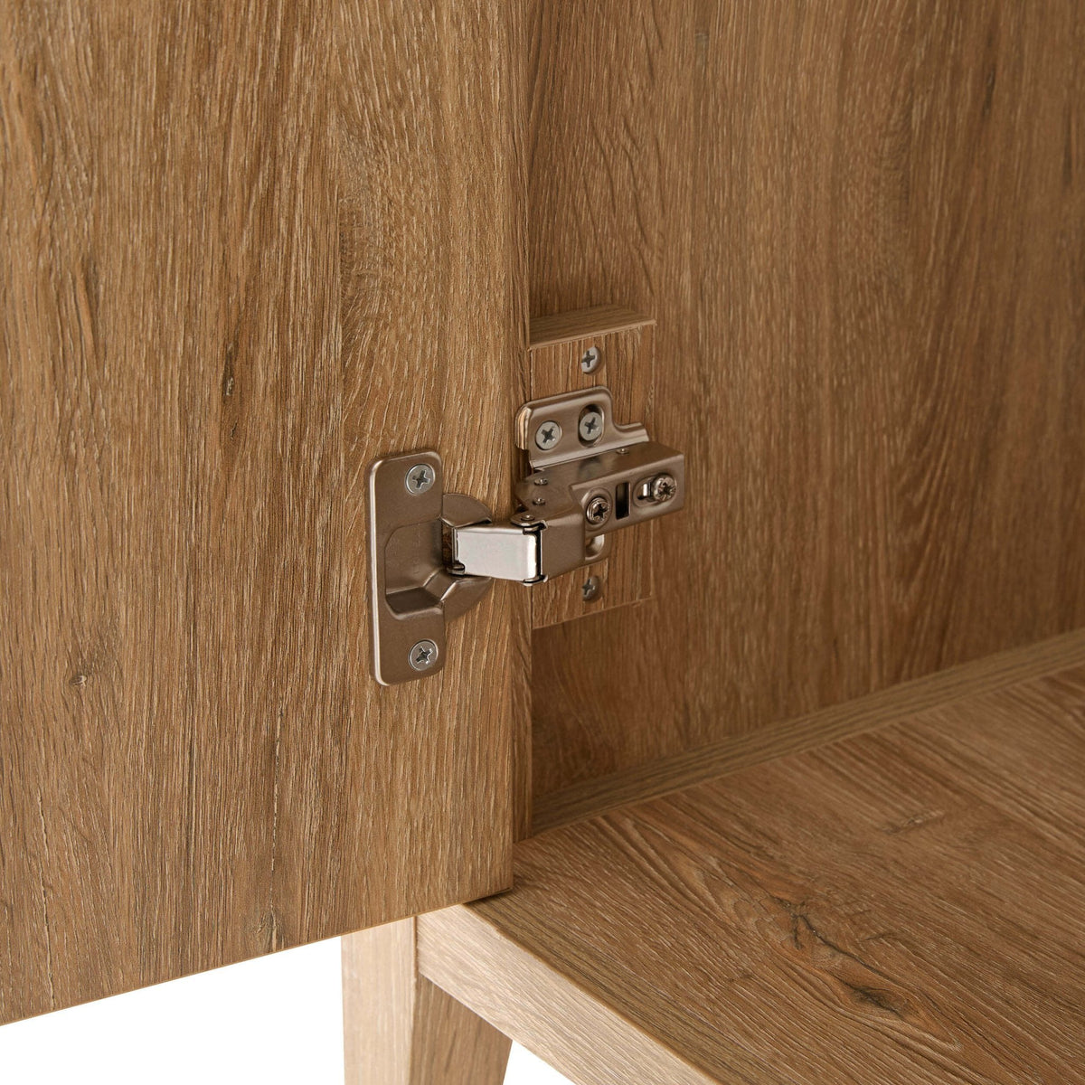 Nell 2 Door Wardrobe with Open Shelves - Light Wood - DUSK
