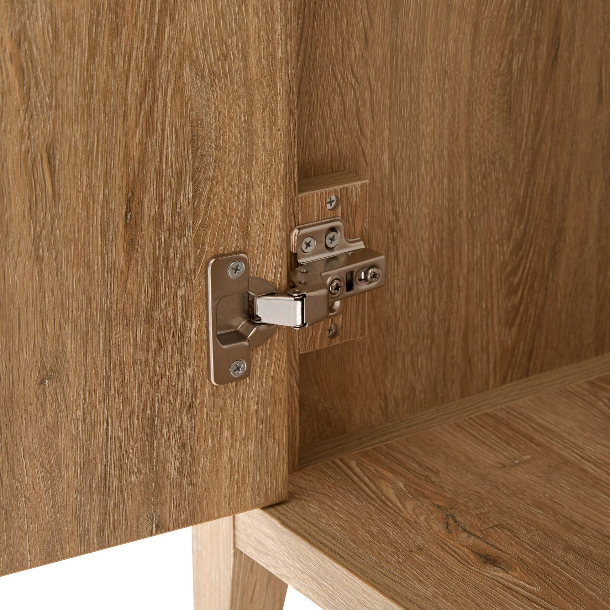 Nell 2 Door Wardrobe with Open Shelves - Light Wood - DUSK