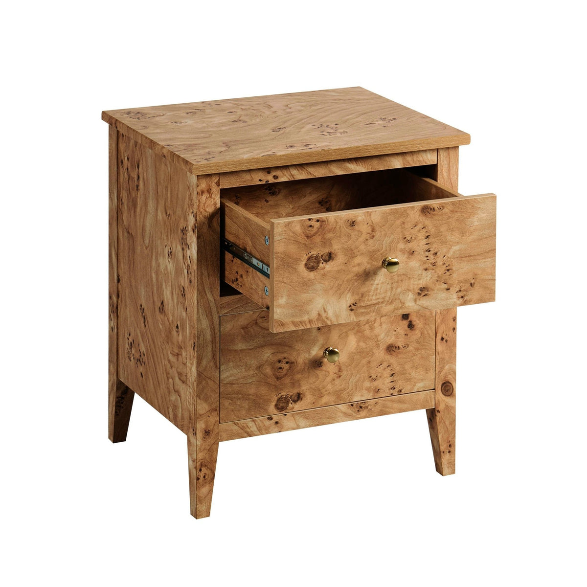 Nell 2 Drawer Bedside - Light Burl - DUSK